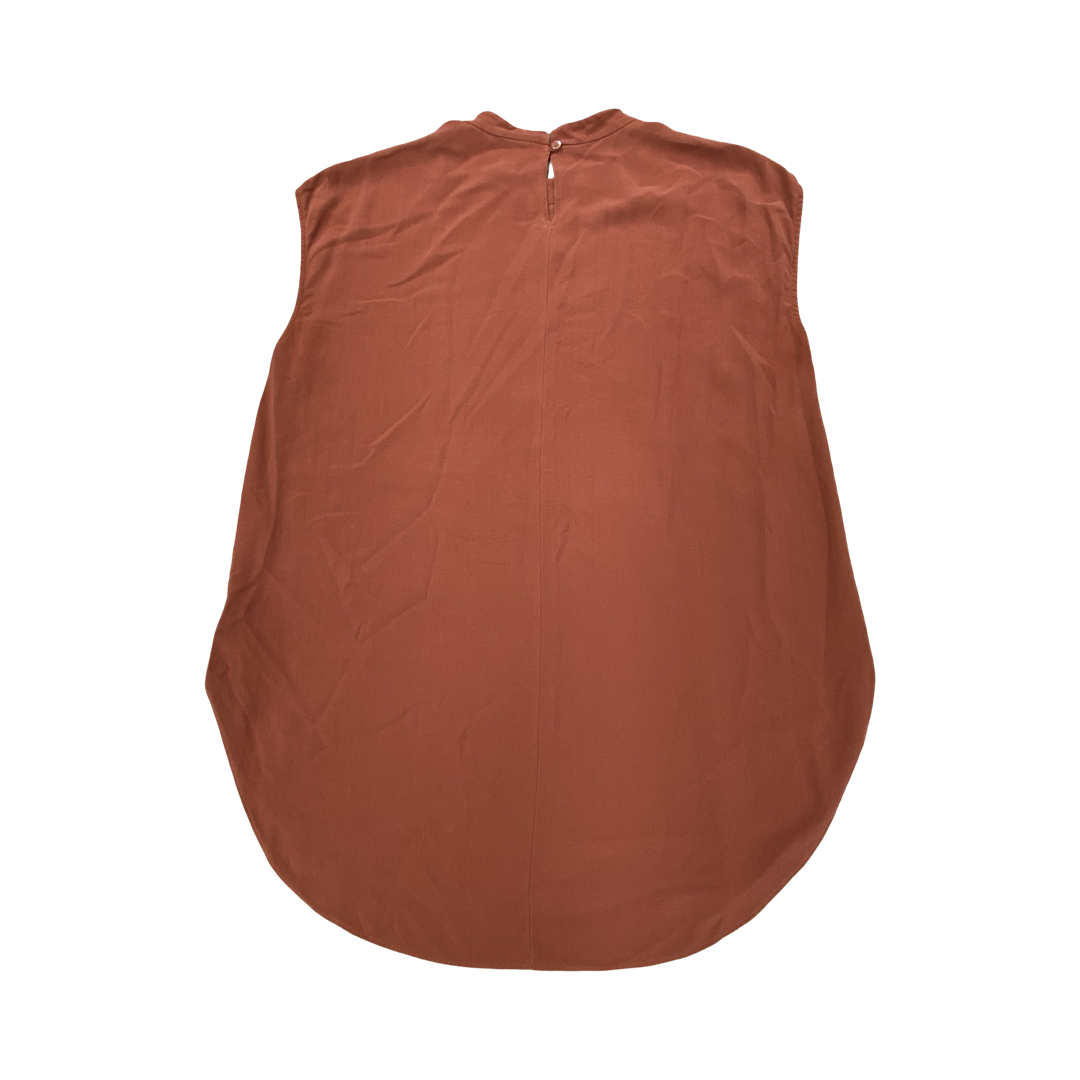 Top Sleeveless Designer By Eileen Fisher In Orange, Size:S