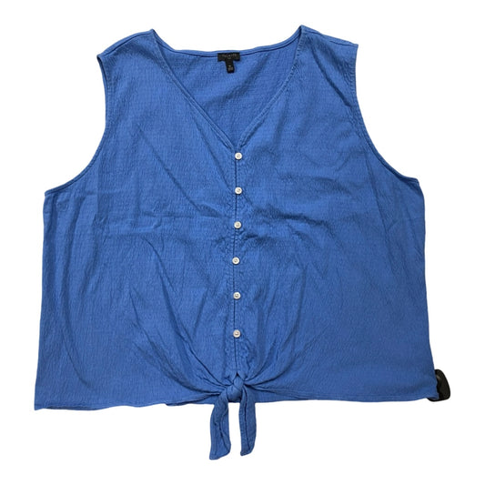 Top Sleeveless By Talbots In Blue, Size:3X