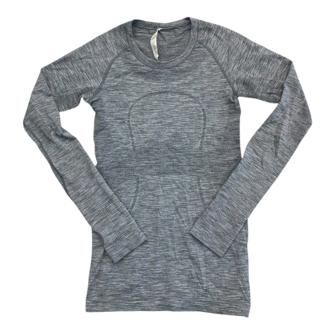 Athletic Top Ls Crewneck By Lululemon In Grey, Size:4