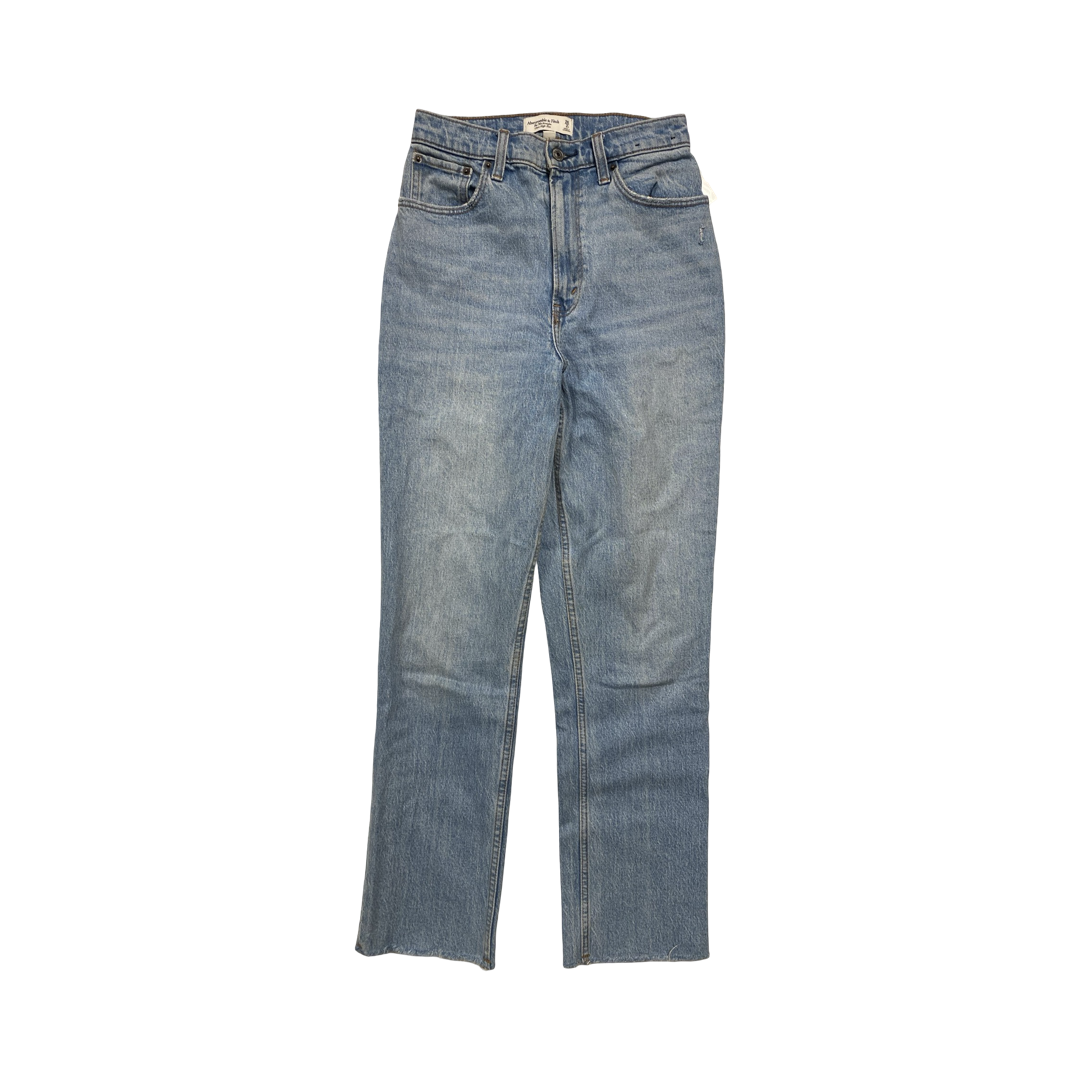 Jeans Straight By Abercrombie And Fitch In Blue Denim, Size:2