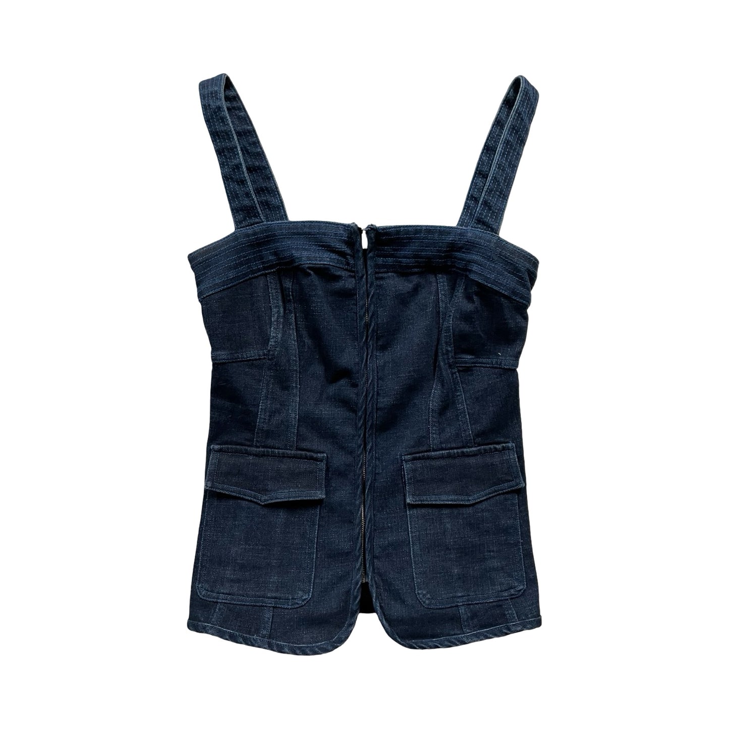 Top Sleeveless By Pilcro In Blue Denim, Size:S