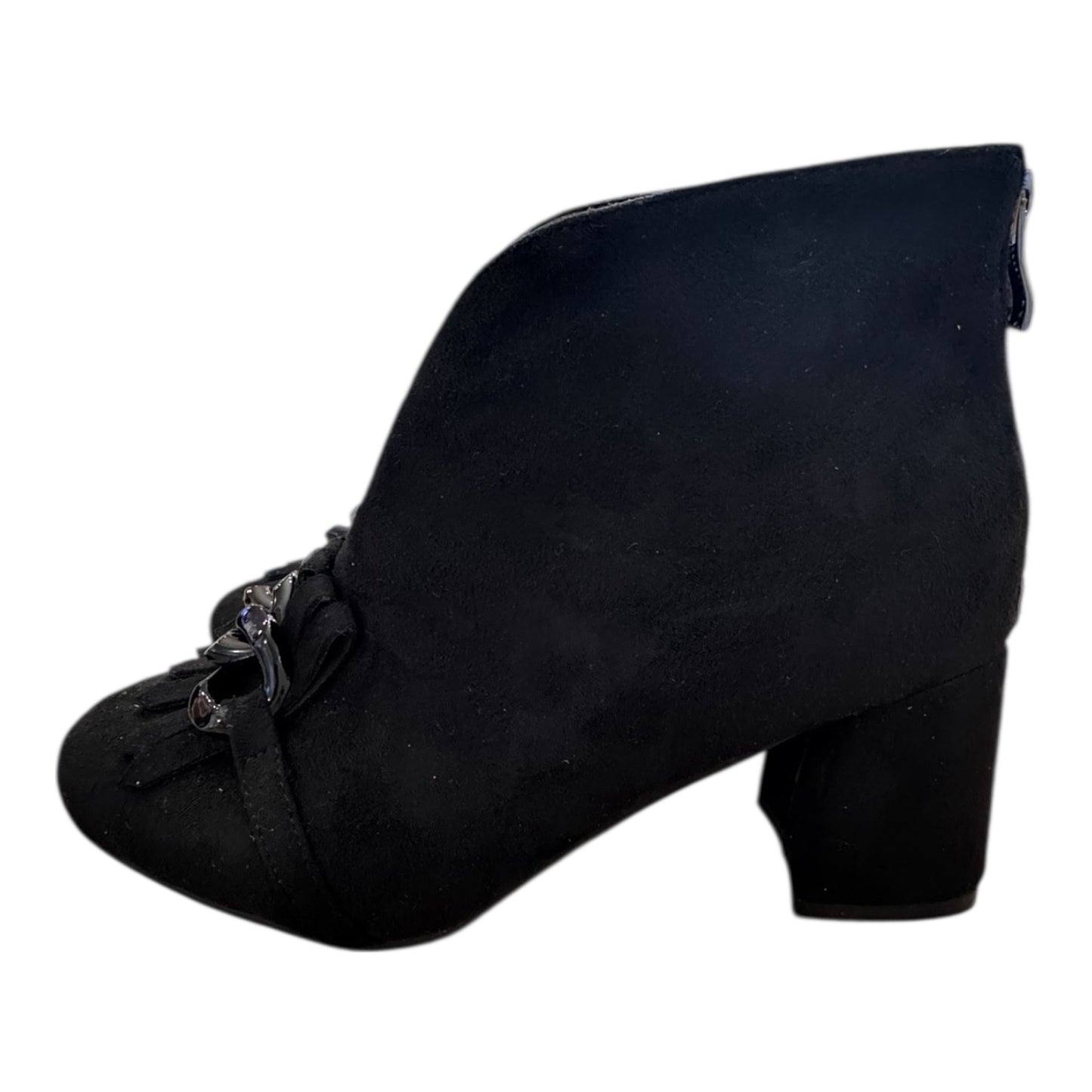 Boots Ankle Heels By Clothes Mentor In Black, Size:7.5