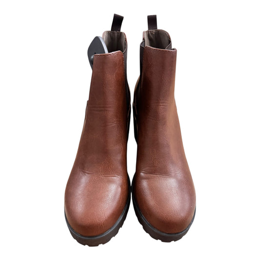 Boots Ankle Heels By Soda In Brown, Size:10