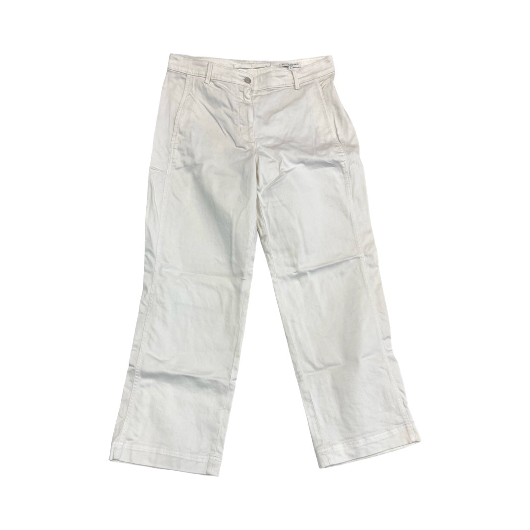 Jeans Straight By Banana Republic In White Denim, Size:14