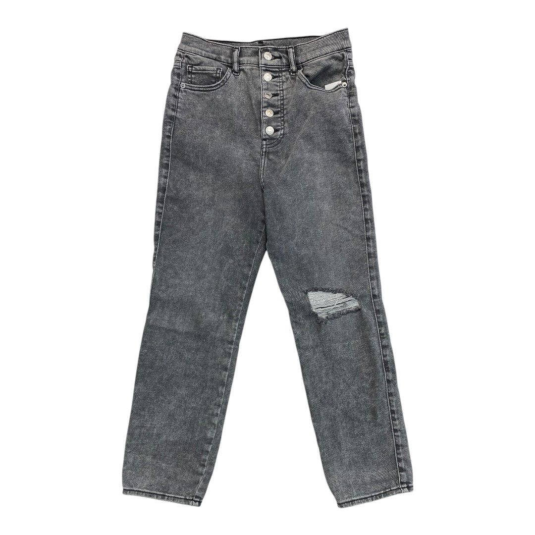 Jeans Straight By Express In Black Denim, Size:4