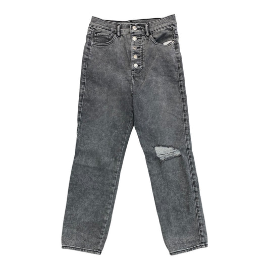 Jeans Straight By Express In Black Denim, Size:4