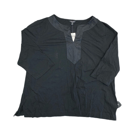 Top 3/4 Sleeve By Lauren By Ralph Lauren In Black, Size:3X