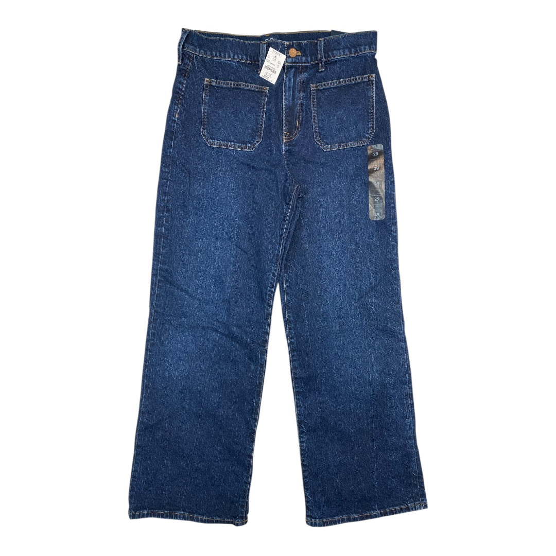 Jeans Wide Leg By J. Crew In Blue Denim, Size:8
