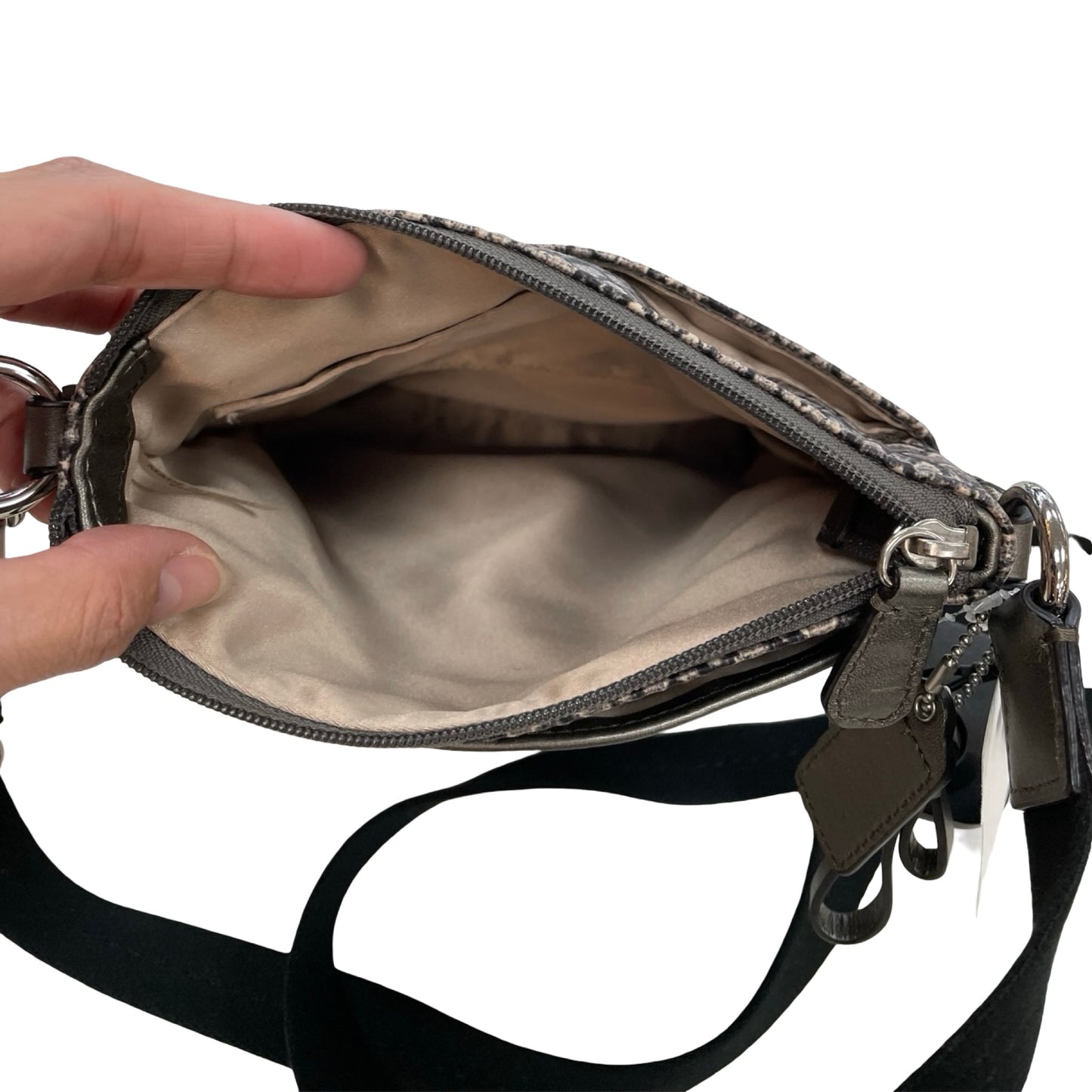 Handbag Designer By Coach In Snakeskin Print, Size:Small