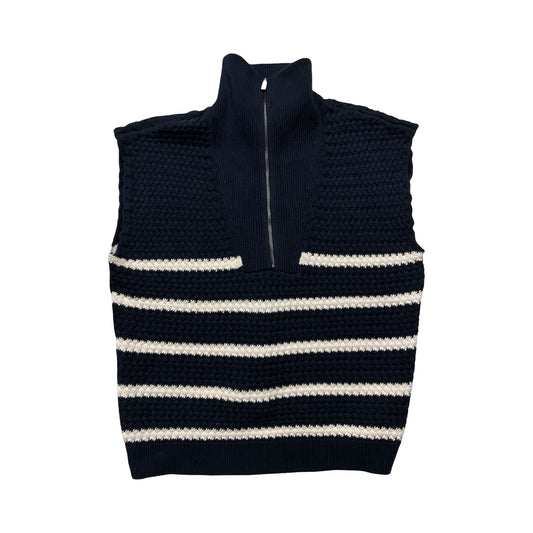 Sweater Ss By John + Jenn In Blue & White, Size:Xl