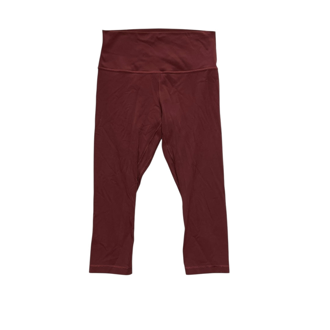 Athletic Leggings Capris By Lululemon In Maroon, Size:10