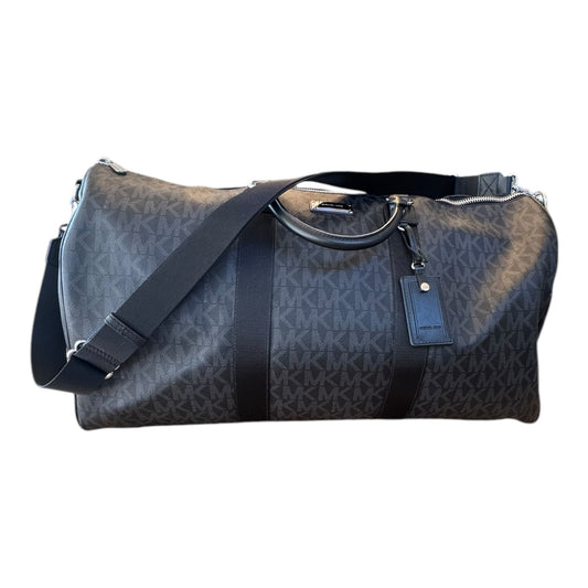 Weekender Duffle Designer By Michael Kors In Black & Grey, Size:Large