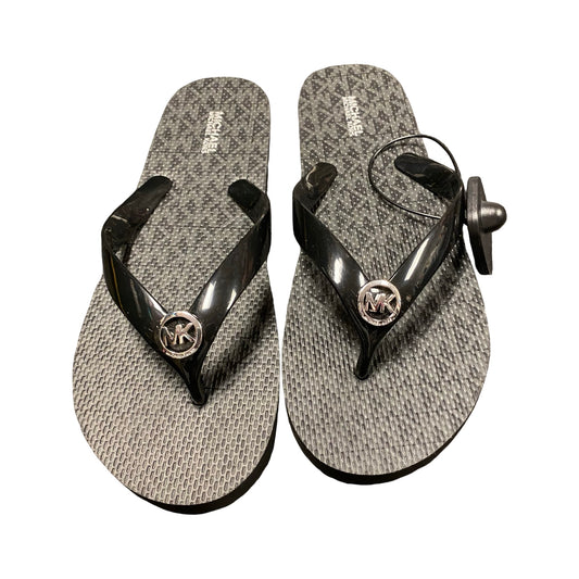 Sandals Flip Flops By Michael By Michael Kors In Black, Size:9
