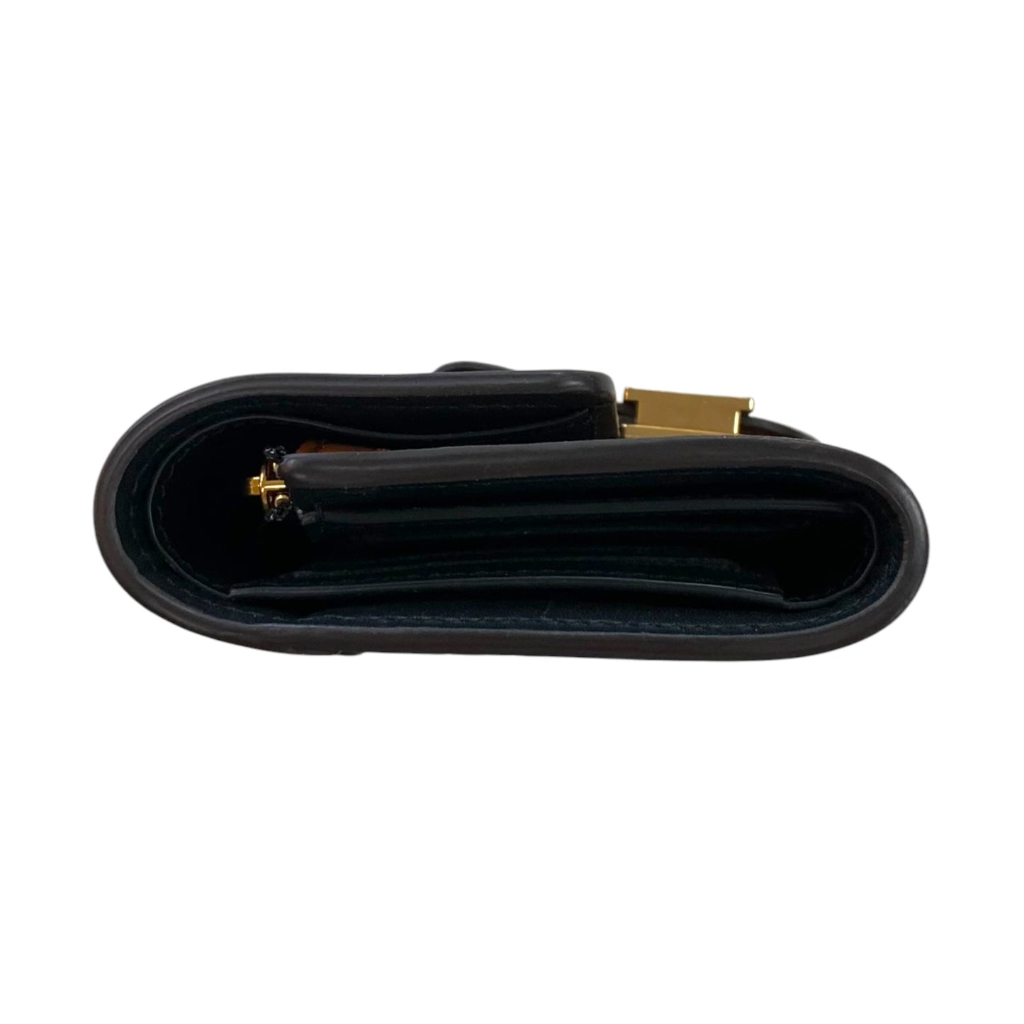 Dauphine Compact Wallet Luxury Designer By Louis Vuitton In Brown & Gold, Size:Small