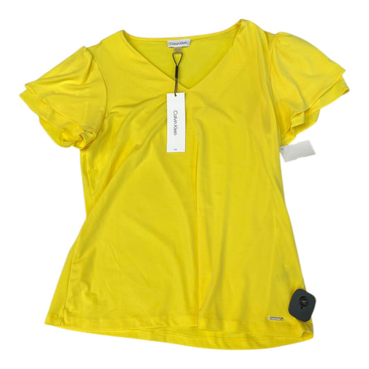 Top Ss By Calvin Klein In Yellow, Size:L