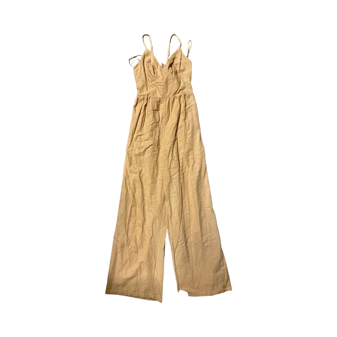 Jumpsuit By Japna In Tan, Size:L