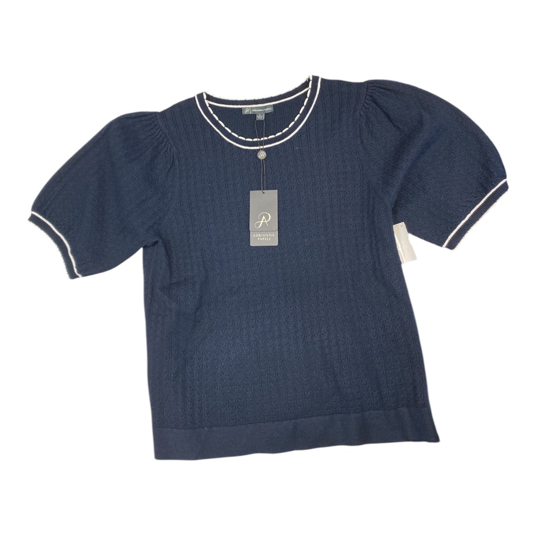 Top Ss By Adrianna Papell In Navy, Size:L