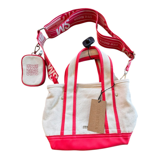 Handbag By Steve Madden In Pink & Tan, Size:Small