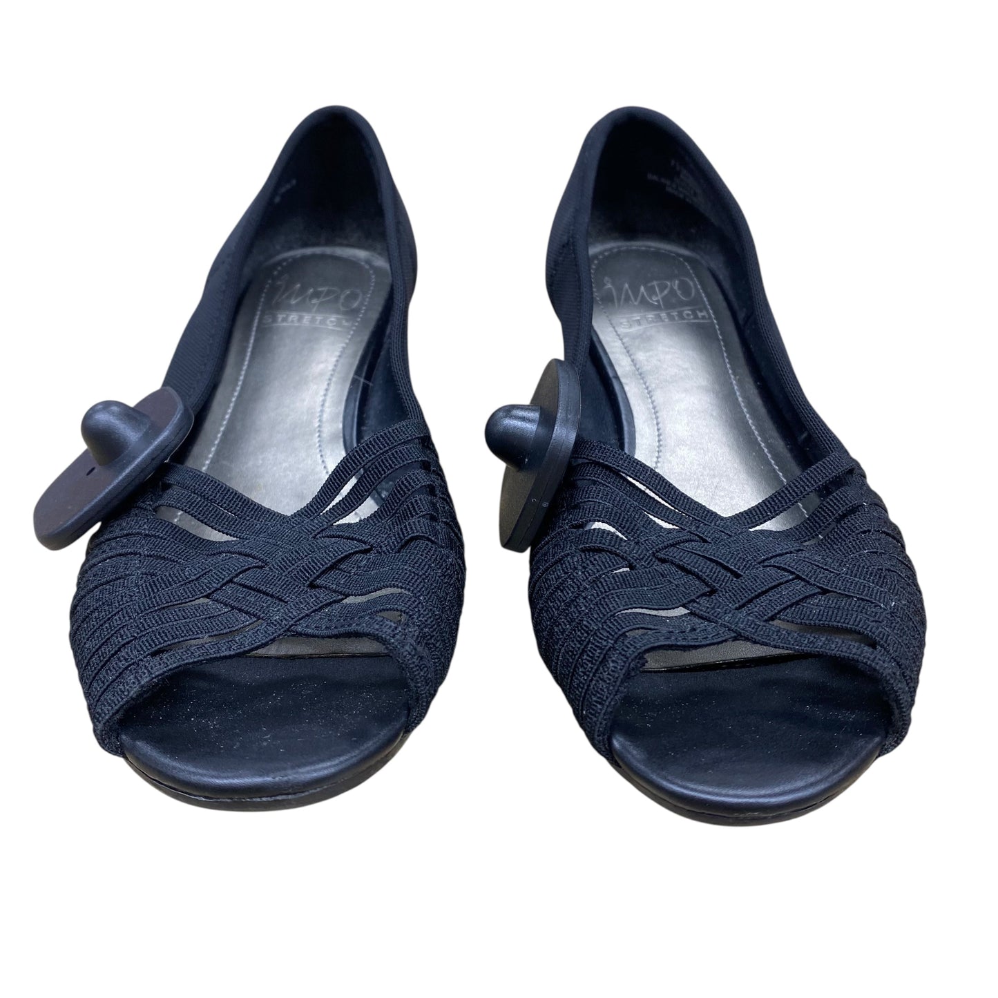 Sandals Heels Wedge By IMPO Stretch In Black, Size:7.5