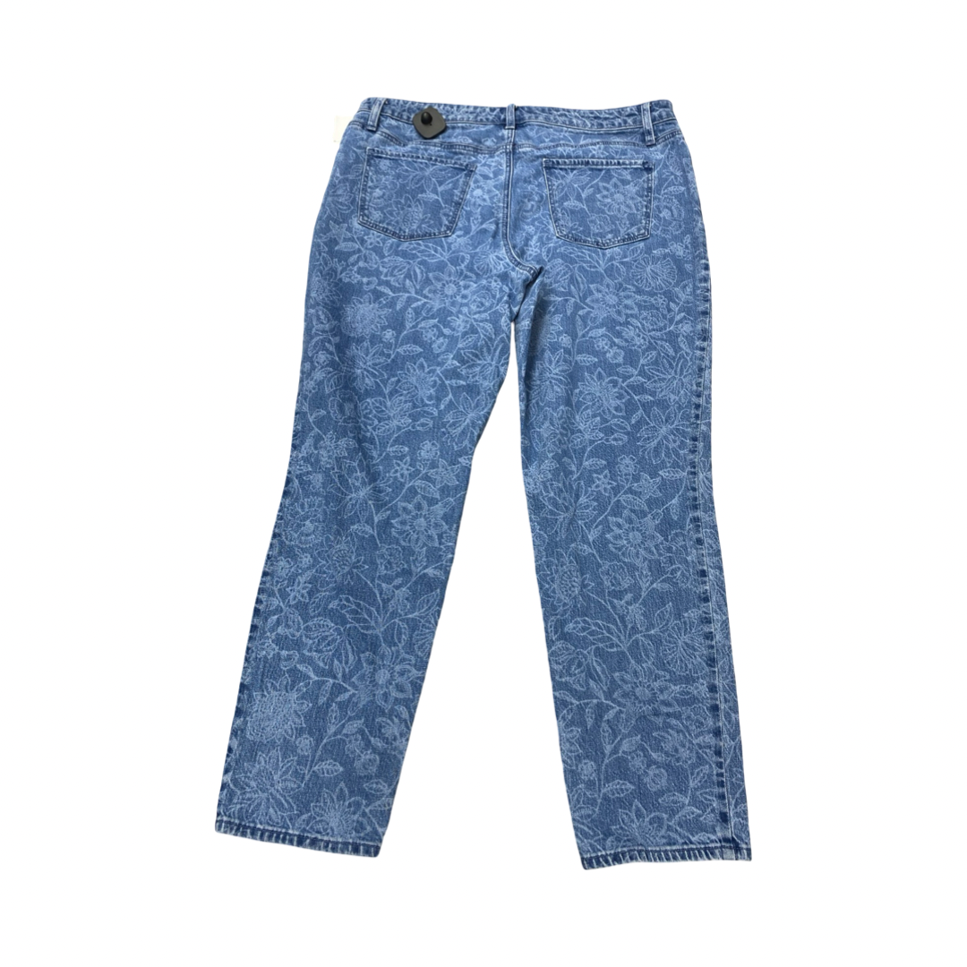 Jeans Straight By Talbots In Blue Denim, Size:14