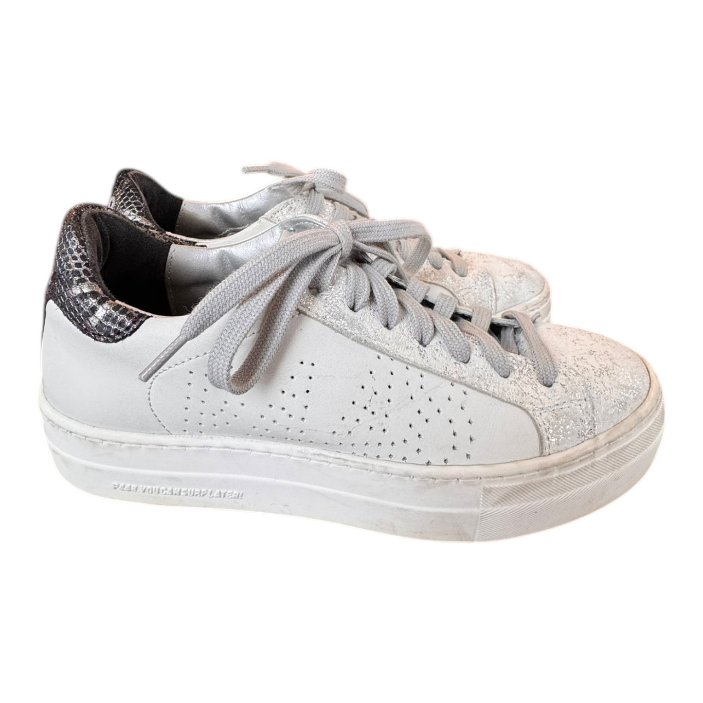 Shoes Designer By P448 In White & Black, Size:5