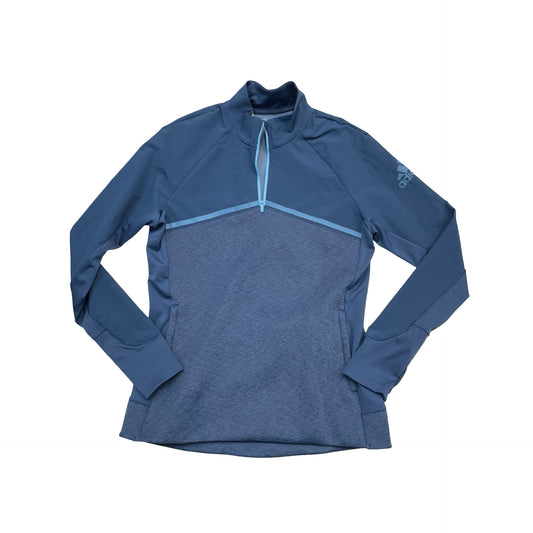 Athletic Top Ls Collar By Adidas In Blue, Size:M