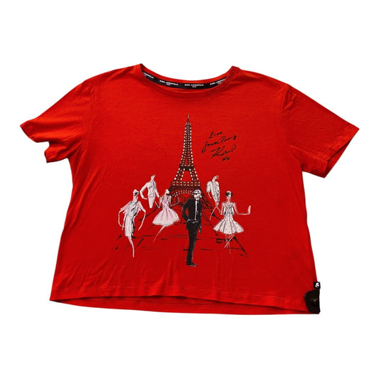Top Ss Designer By Karl Lagerfeld In Red, Size:S
