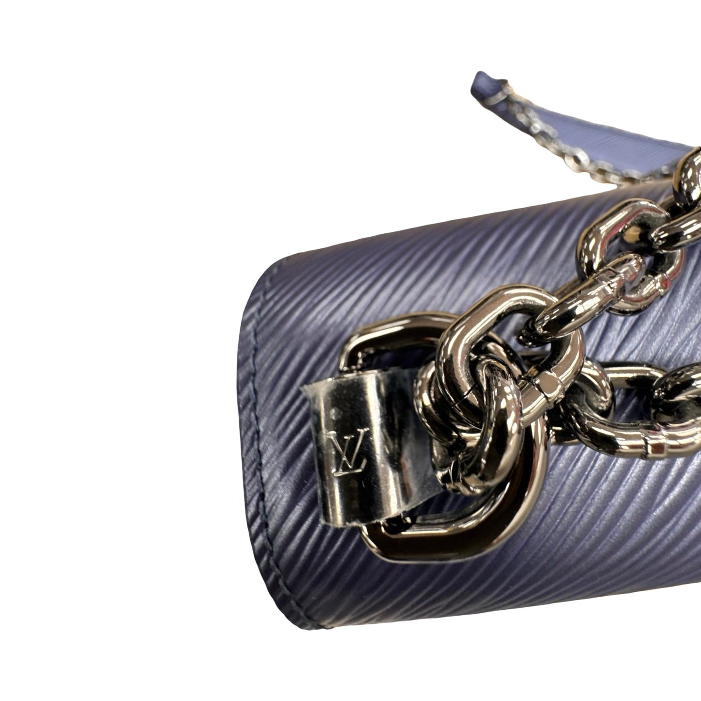 Epi Twist Handbag Luxury Designer By Louis Vuitton In Blue, Size:Medium (MM)