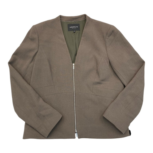 Blazer Designer By Lafayette 148 In Taupe, Size:16