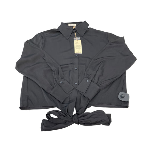 Top Ls By Elan In Black, Size:L