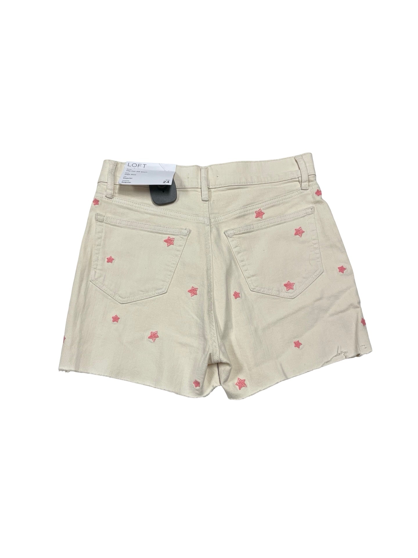 Shorts By Loft In Cream & Pink, Size:0