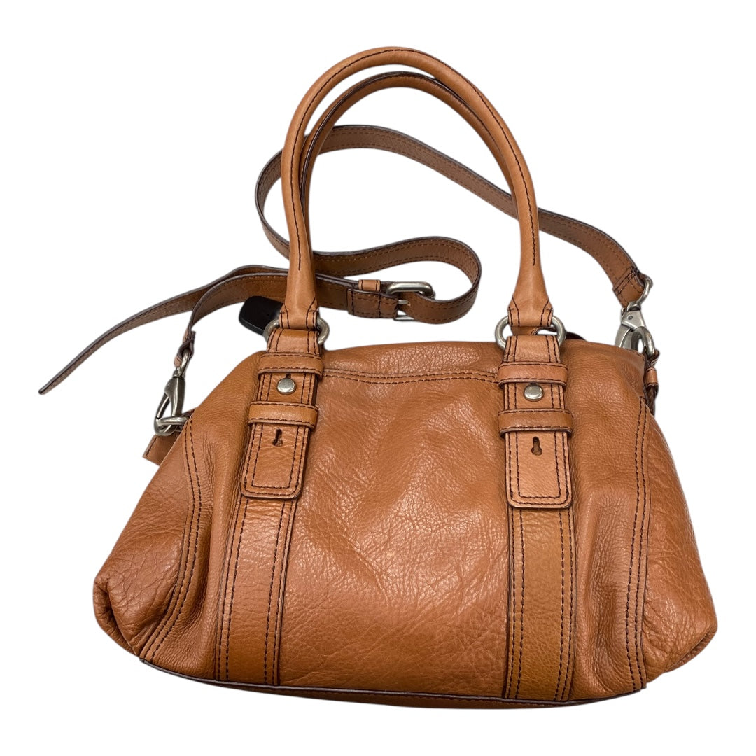 Handbag Leather By Fossil In Brown, Size:Medium