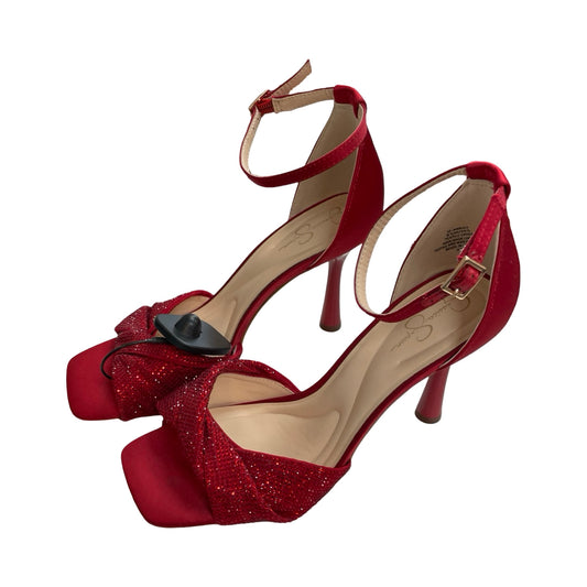 Sandals Heels Stiletto By Jessica Simpson In Red, Size:8.5