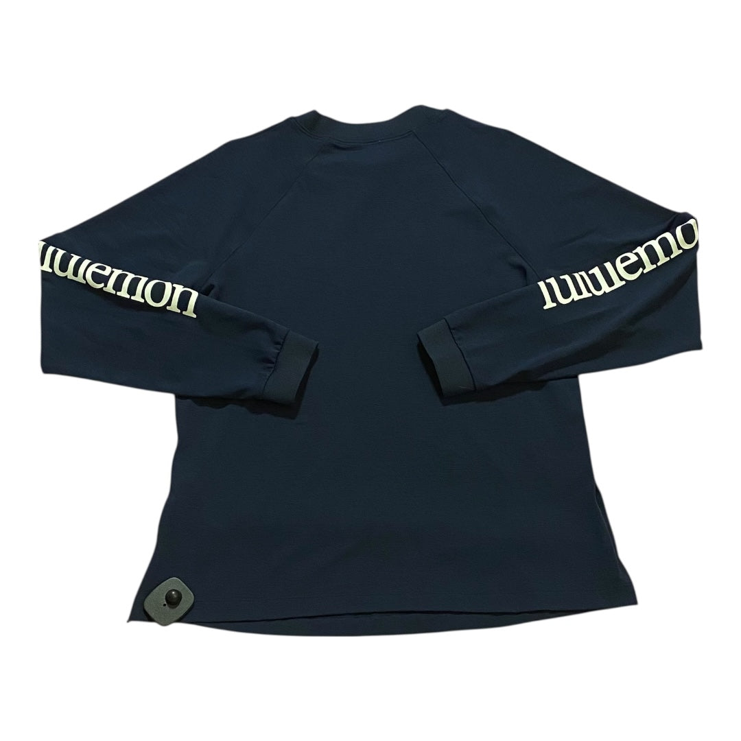 Athletic Top Ls Crewneck By Lululemon In Navy, Size:4