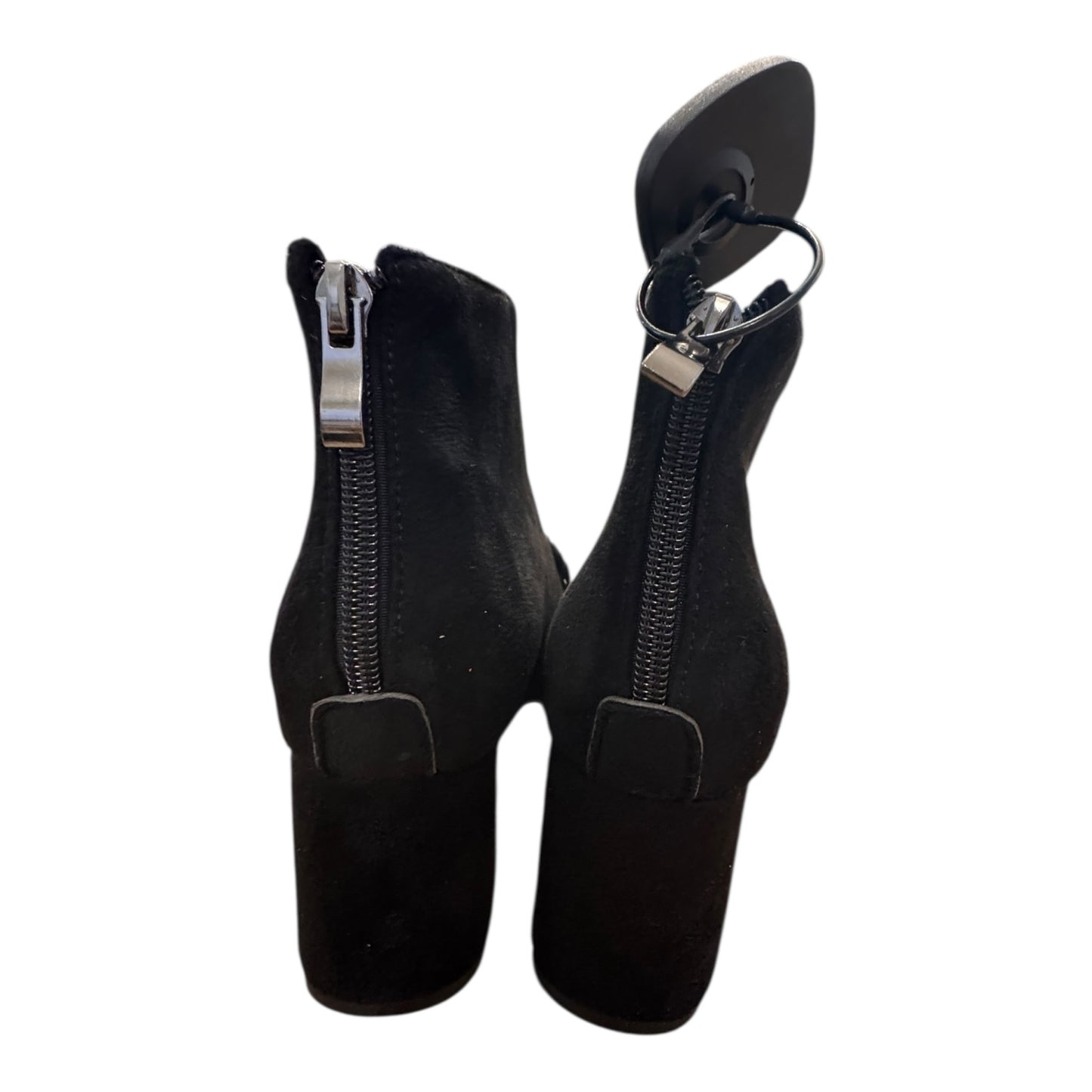 Boots Ankle Heels By Clothes Mentor In Black, Size:7.5