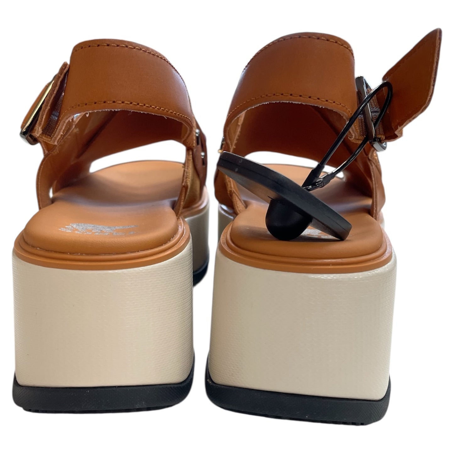 Sandals Designer By Sorel In Orange & White, Size:7.5