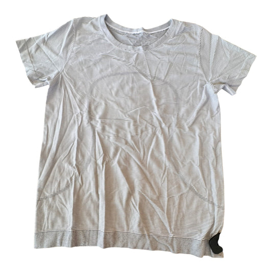 Athletic Top Ss By Lululemon In Striped Pattern, Size:L