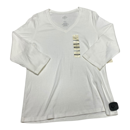 Top Ls Basic By St Johns Bay In Cream, Size:L