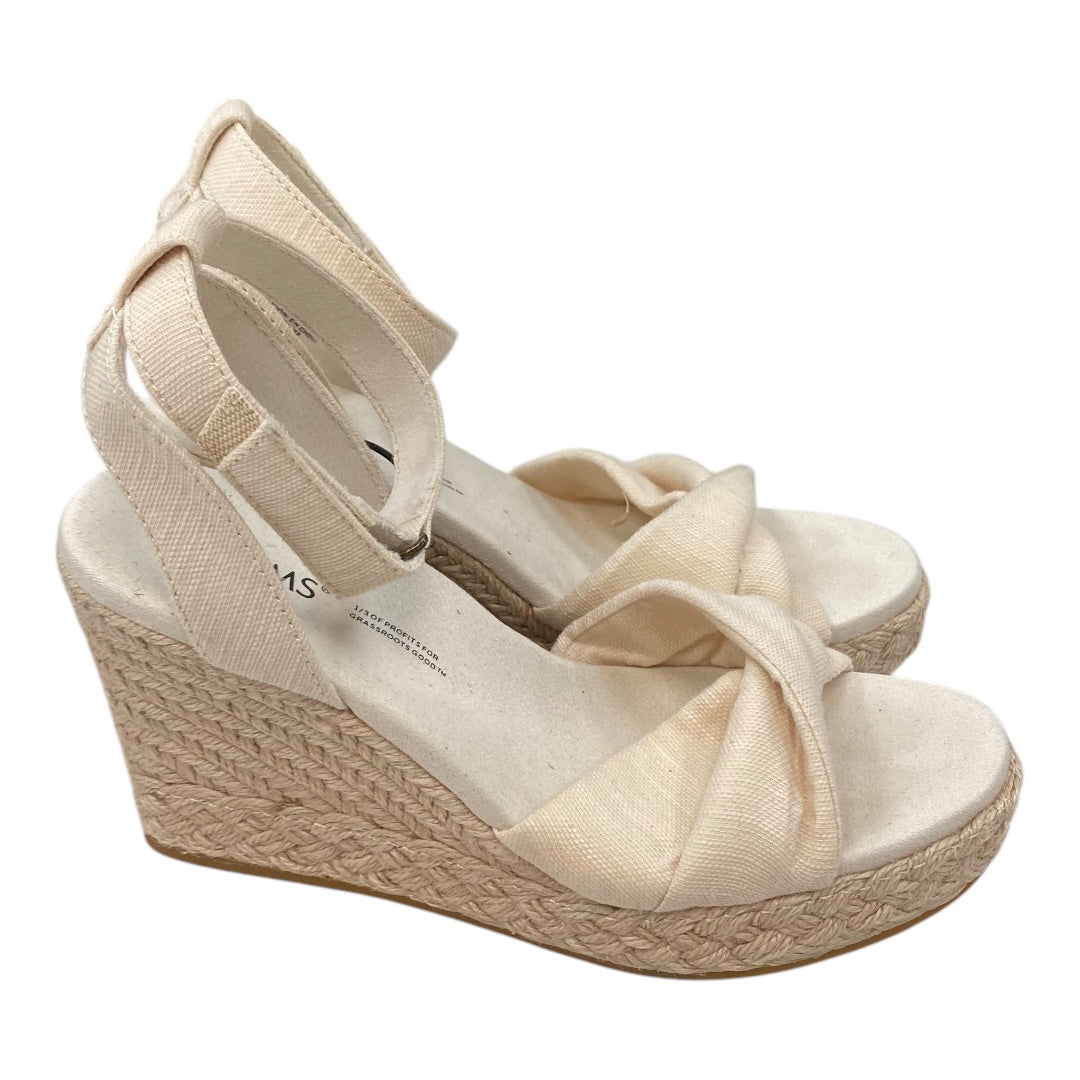 Sandals Heels Wedge By Toms In Cream, Size:6