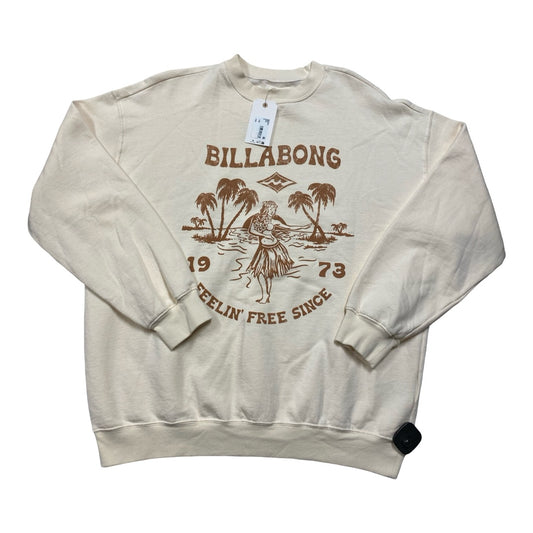 Sweatshirt Hoodie By Billabong In Cream, Size:S