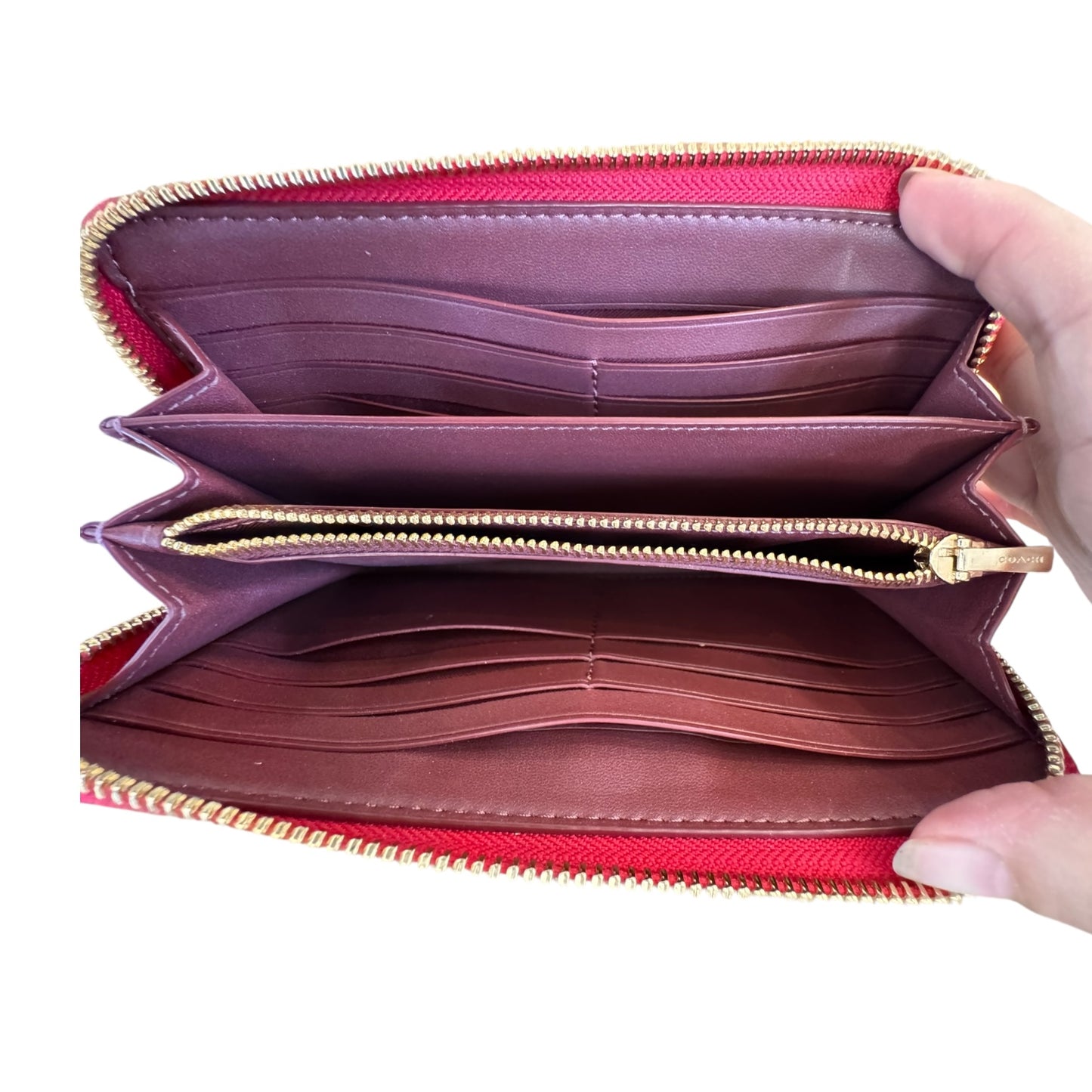 Wallet Designer By Coach In Red, Size:Medium