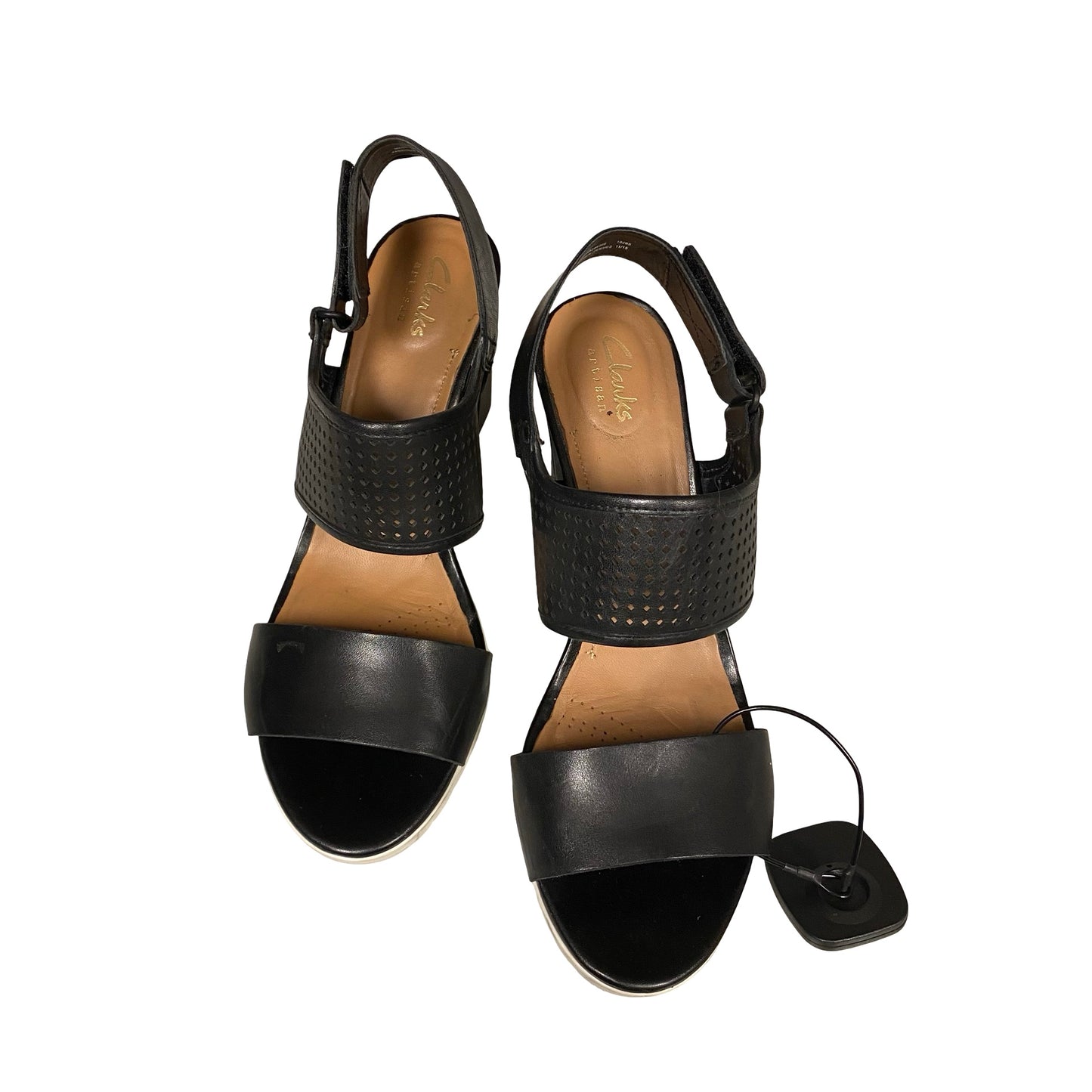 Sandals Heels Block By Clarks In Black, Size:8.5