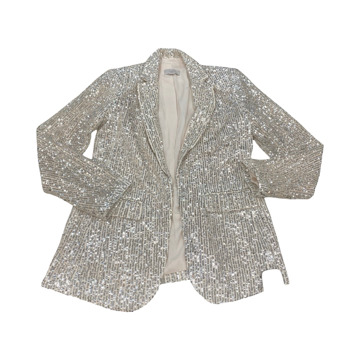 Blazer By Loft In Silver & Tan, Size:2P