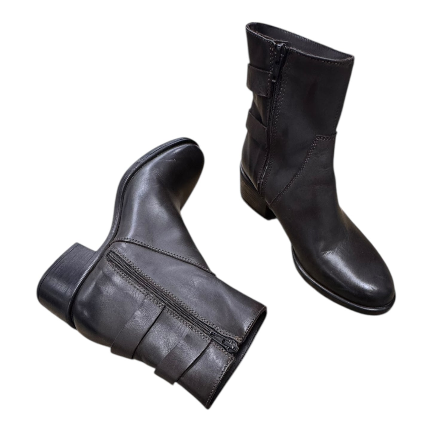 Boots Ankle Heels By EMANUELE CRASTO In Brown, Size:6.5