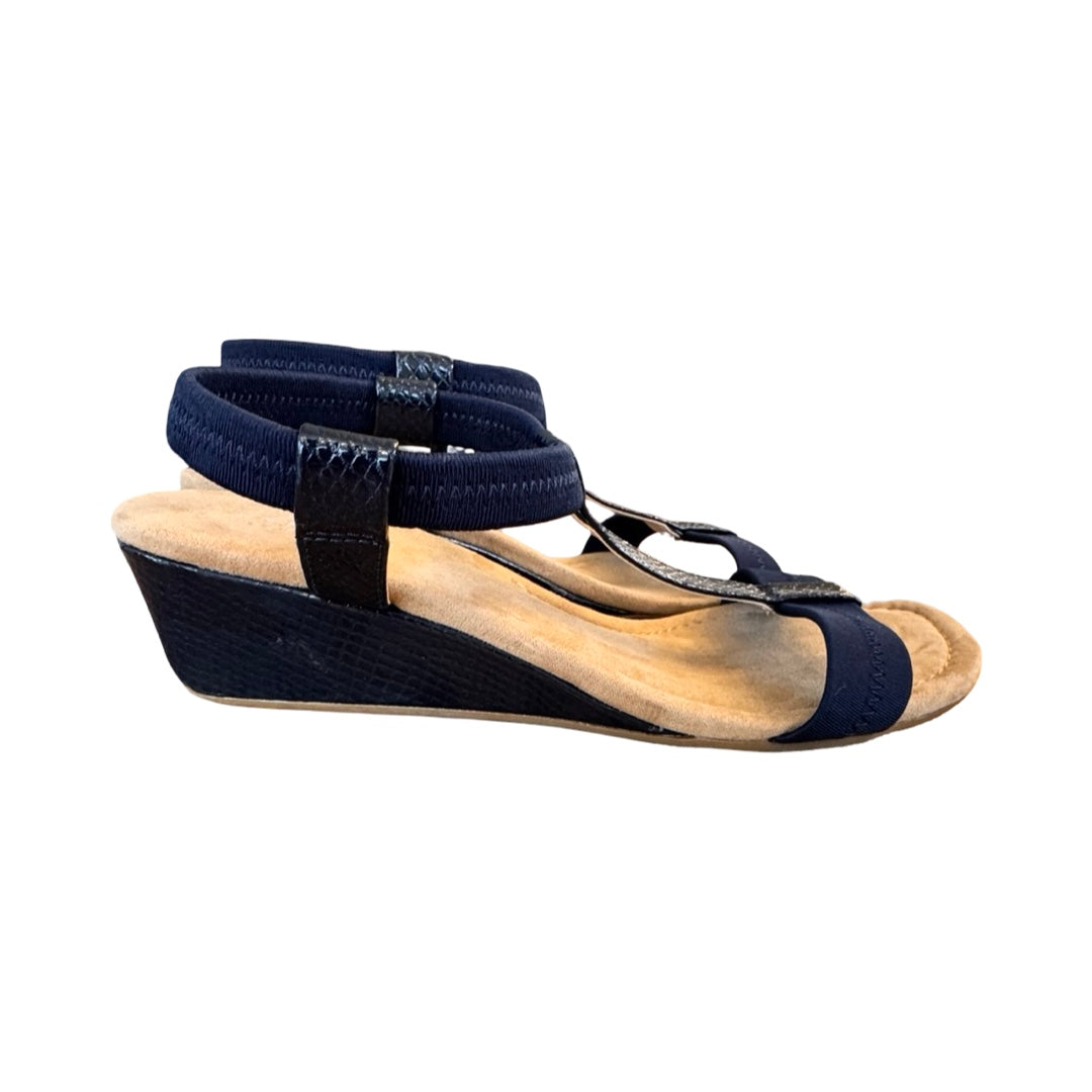 Sandals Flats By Alfani In Navy, Size:7.5