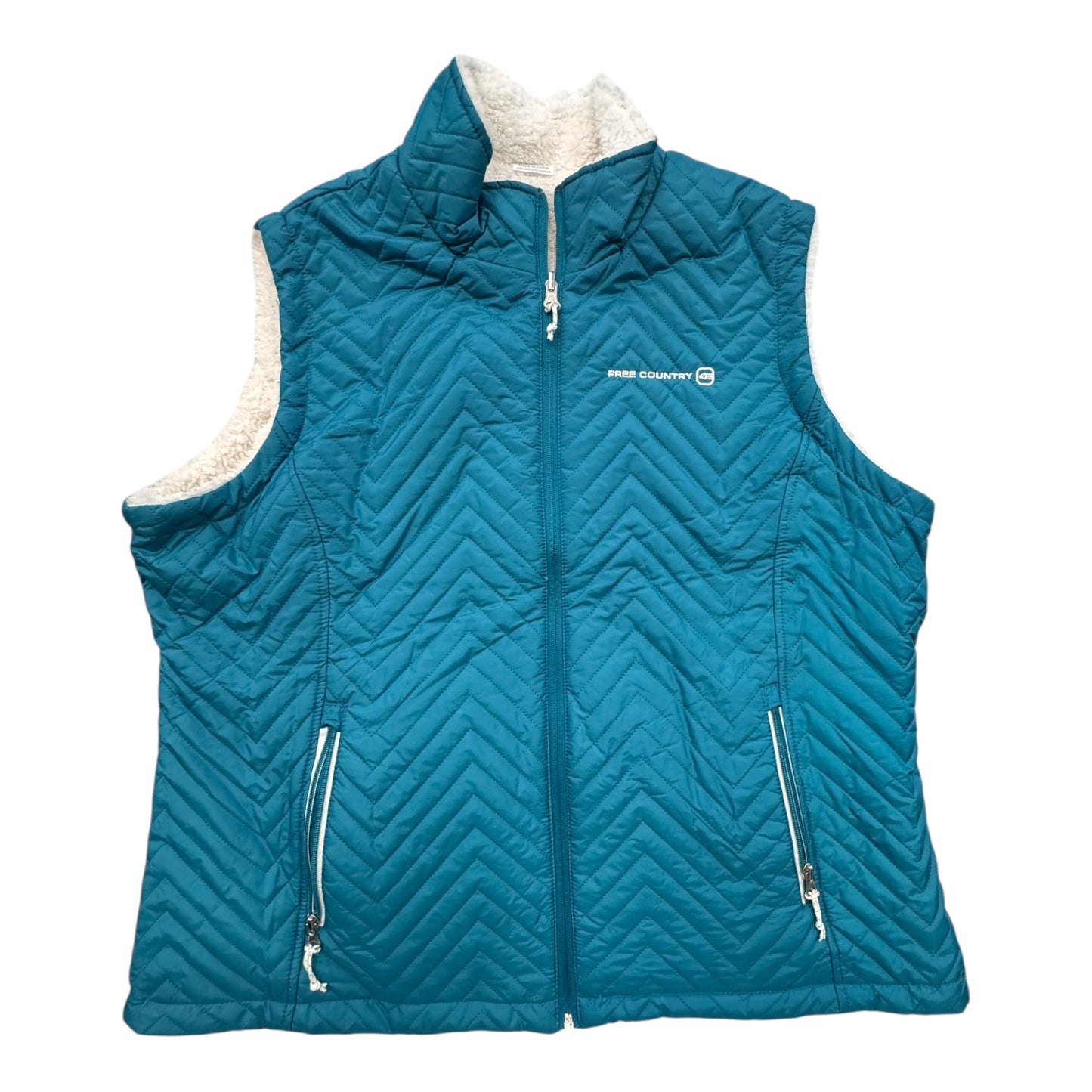 Vest Puffer & Quilted By Free Country In Teal, Size:Xxl