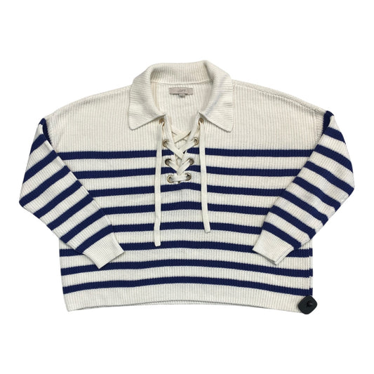 Sweater By Loft In Blue & White, Size:Xl