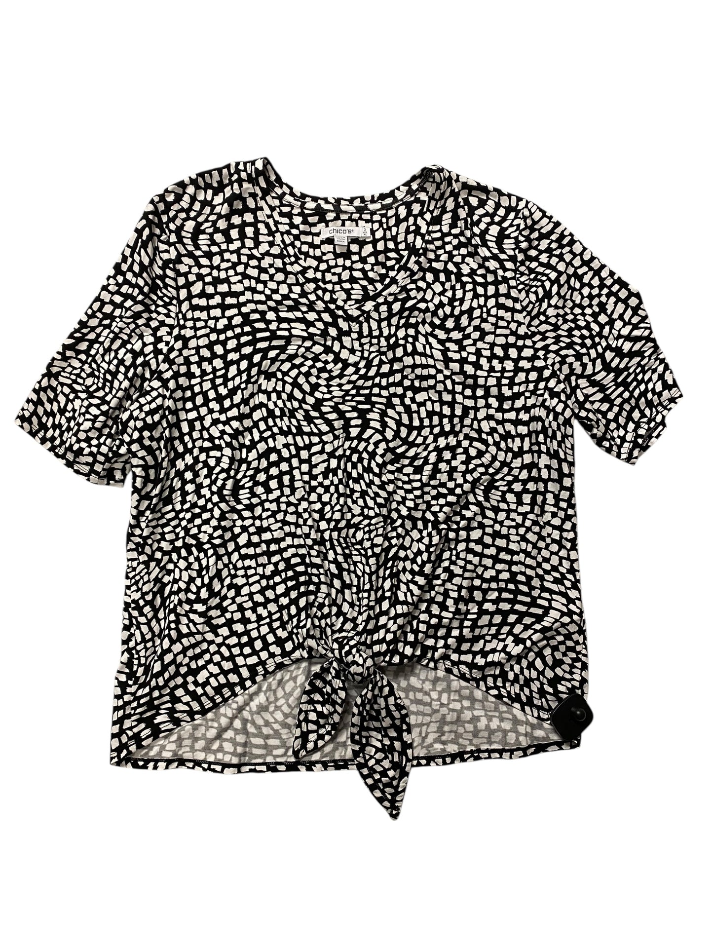 Top Ss Basic By Chicos In Black & White, Size:16