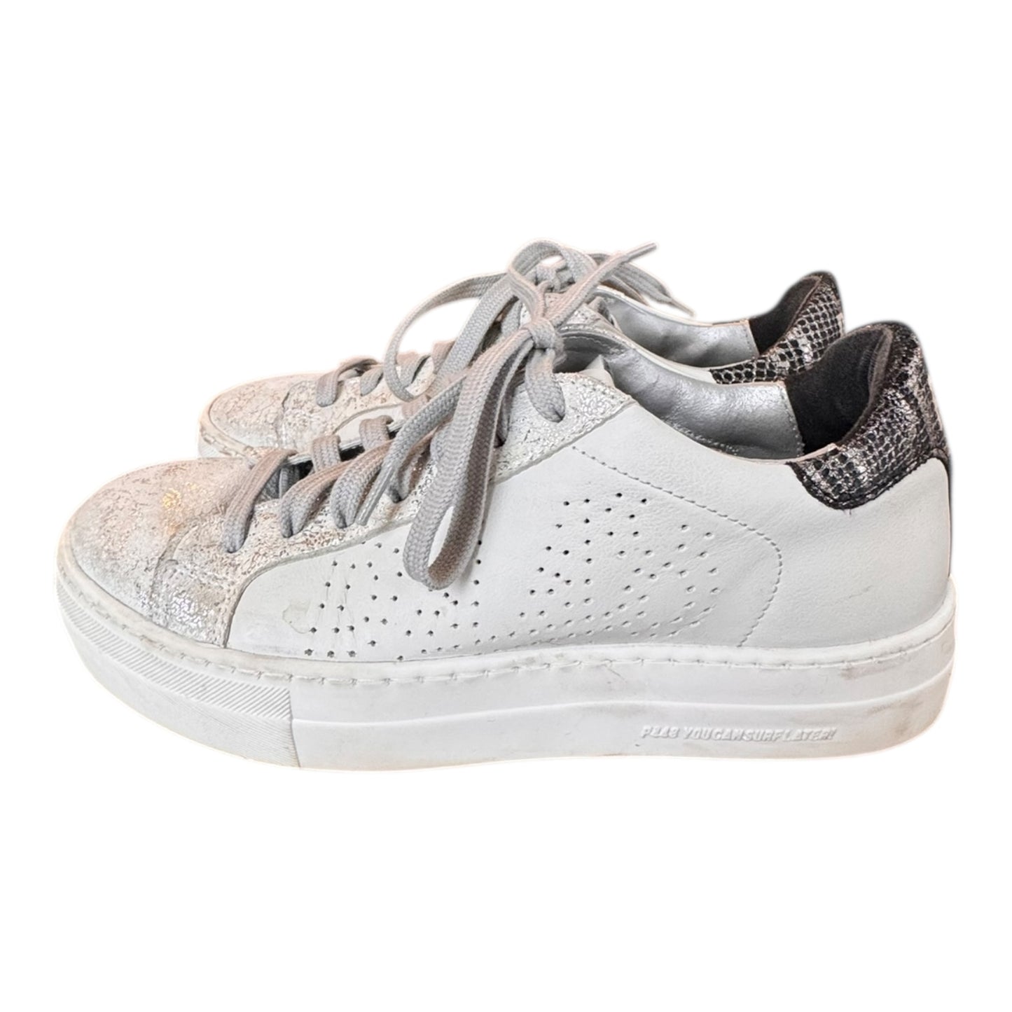 Shoes Designer By P448 In White & Black, Size:5