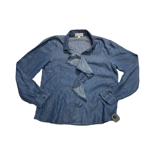 Top Ls By Cloth & Stone In Blue Denim, Size:S